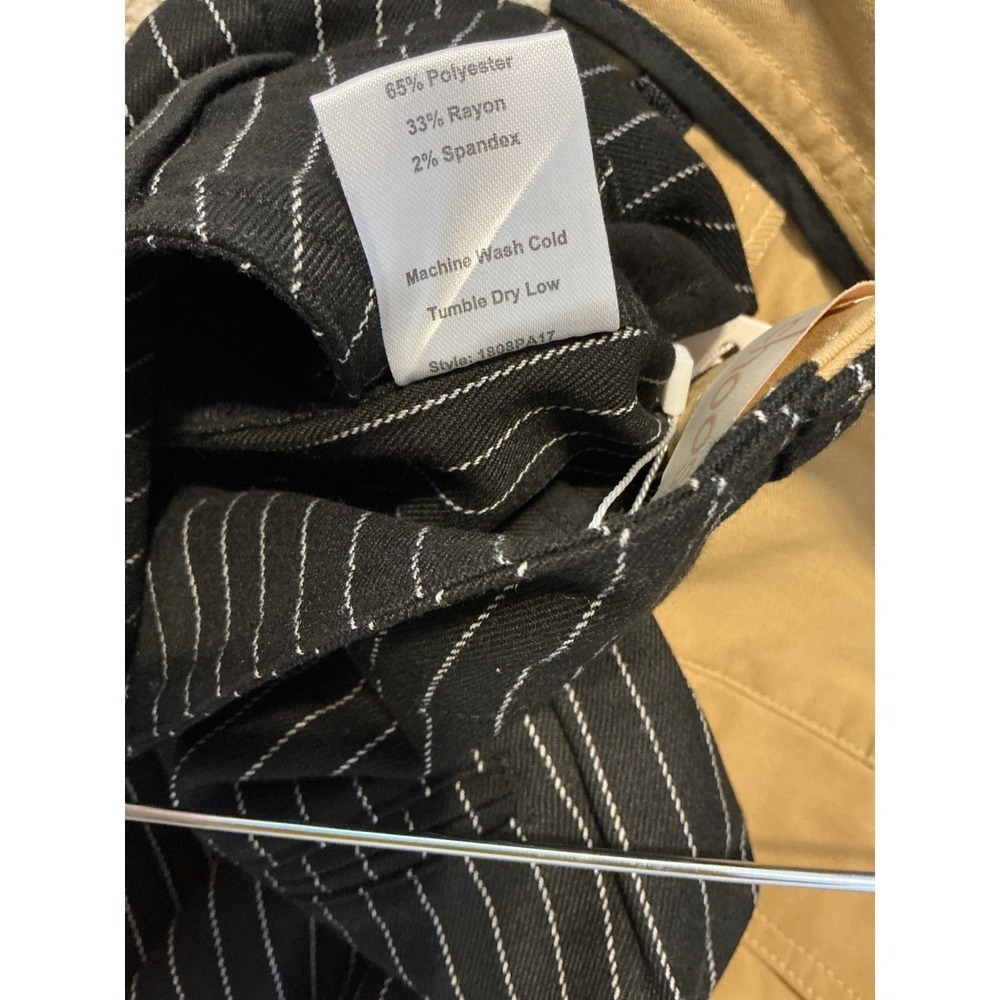 Choosy Two Tone Split Leg Cargo Pinstripe Trousers Tan Black Size 2 Streetwear - Picture 6 of 11
